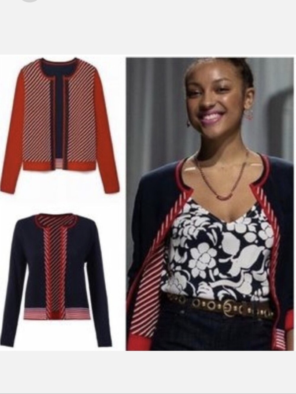 Reversible Stripe Cotton Cashmere Cardigan Sweater